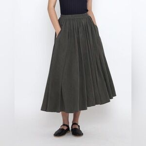 Szeki 7115 soft prairie skirt SS25 pewter green NWOT size M